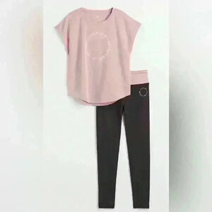 H&M Girl 2-piece DryMove™ Sports Set Light pink Active Vibes Size  12-14
